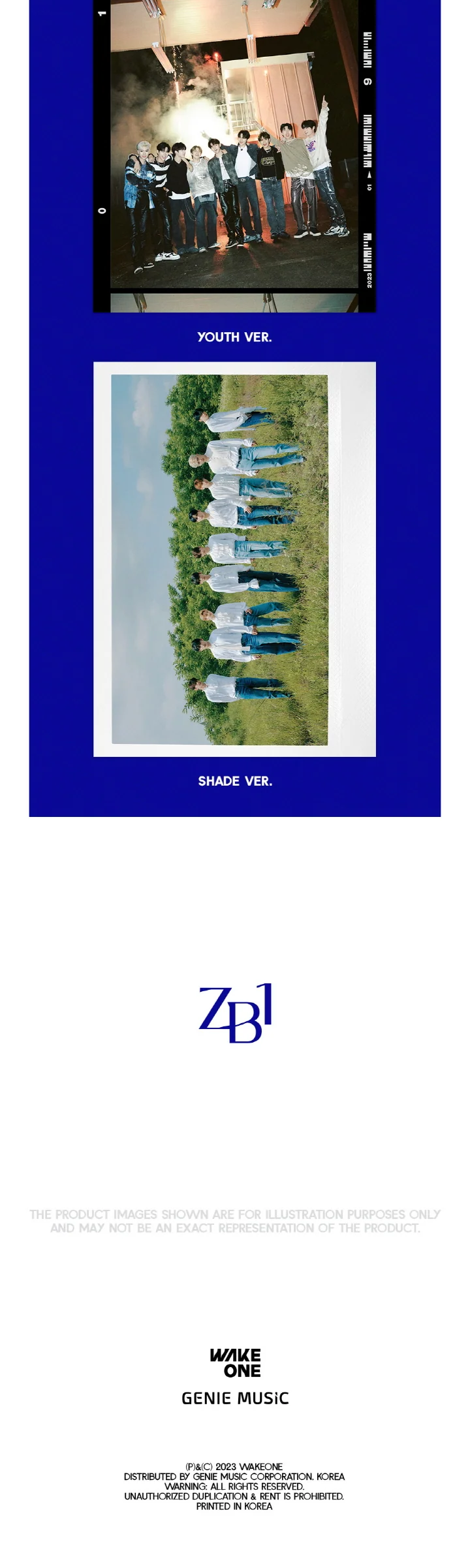 ZEROBASEONE - [YOUTH IN THE SHADE] 1st Mini Album SHADE Version